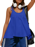 Fisoew Womens Workout Tank Tops Sleeveless Scoop Neck Racerback Loose Summer Active Running Gym Babydoll Shirts