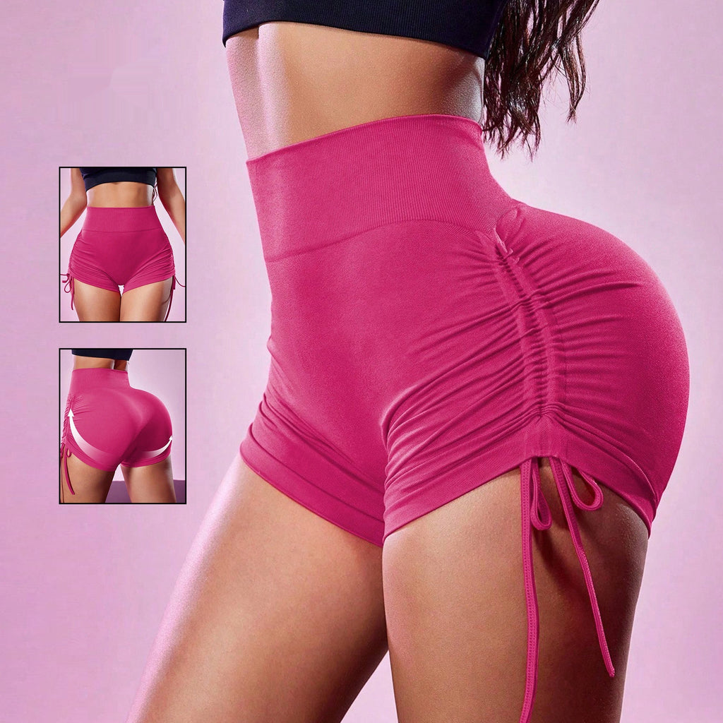 Women's Solid Color Minimalism Yoga Drawstring Shorts