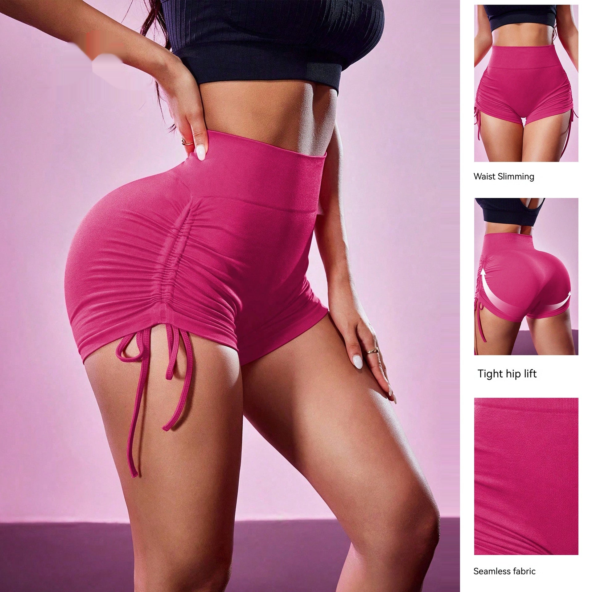 Women's Solid Color Minimalism Yoga Drawstring Shorts